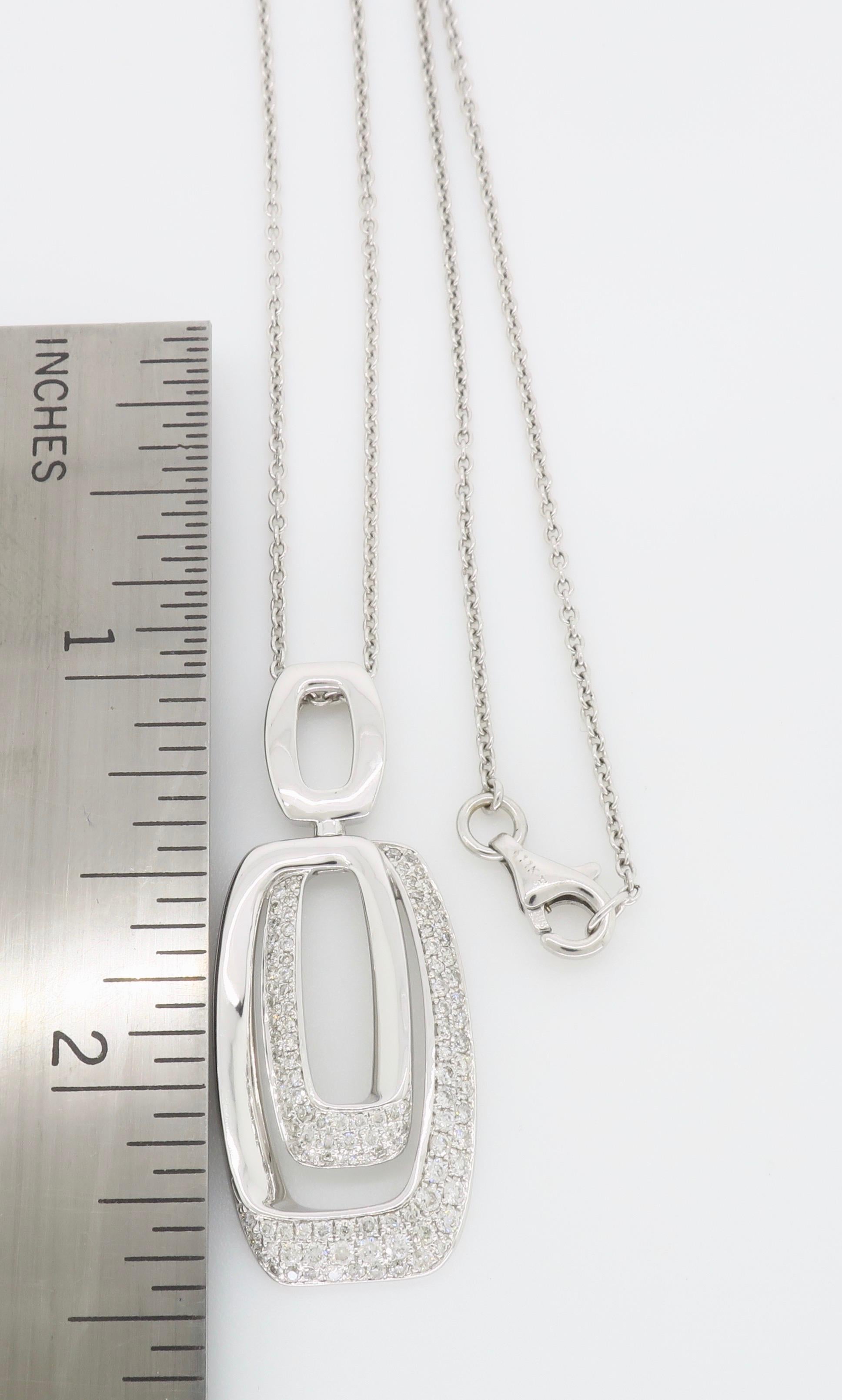 Women's or Men's Abstract Diamond Drop Pendant Necklace