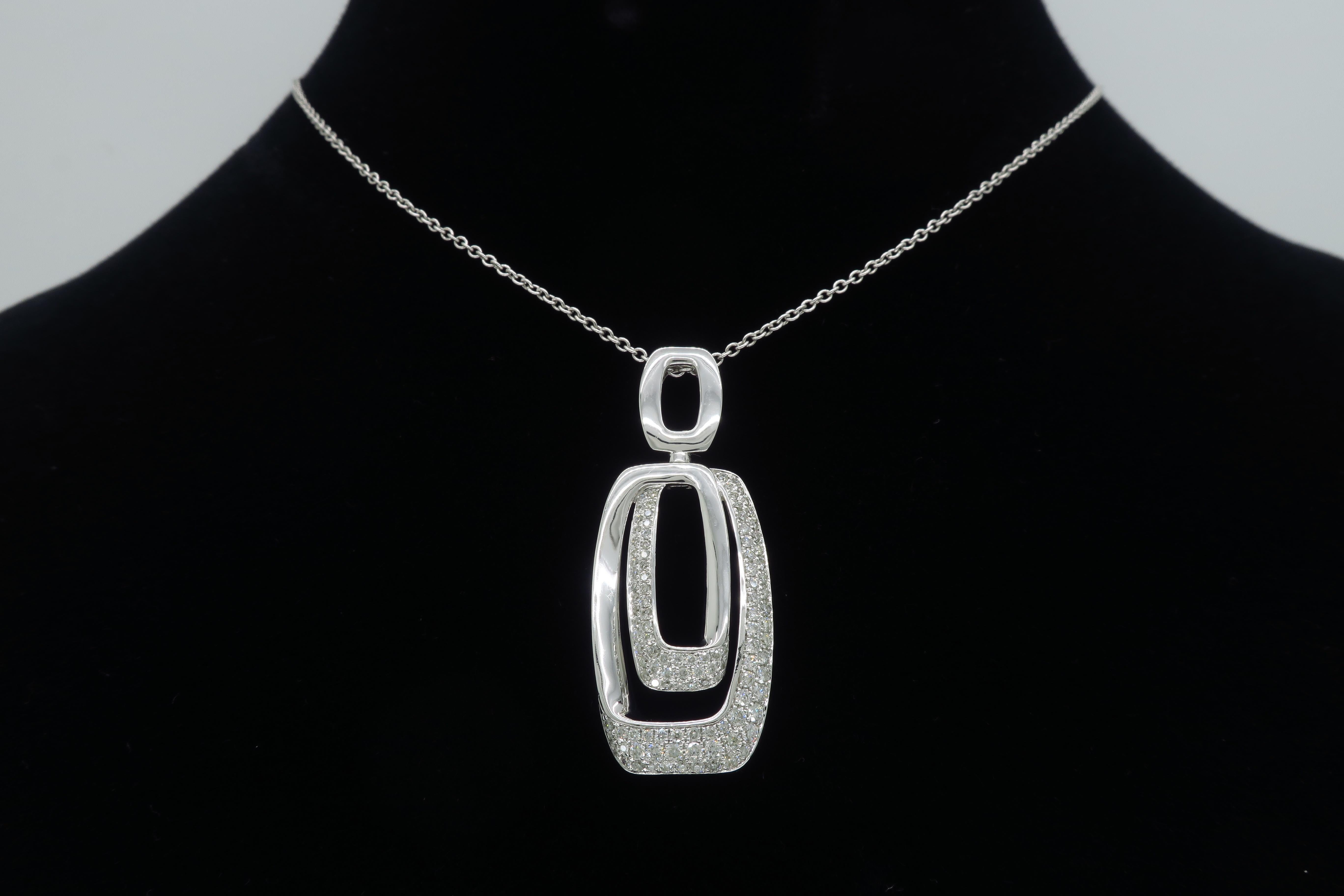 Abstract Diamond Drop Pendant Necklace 1