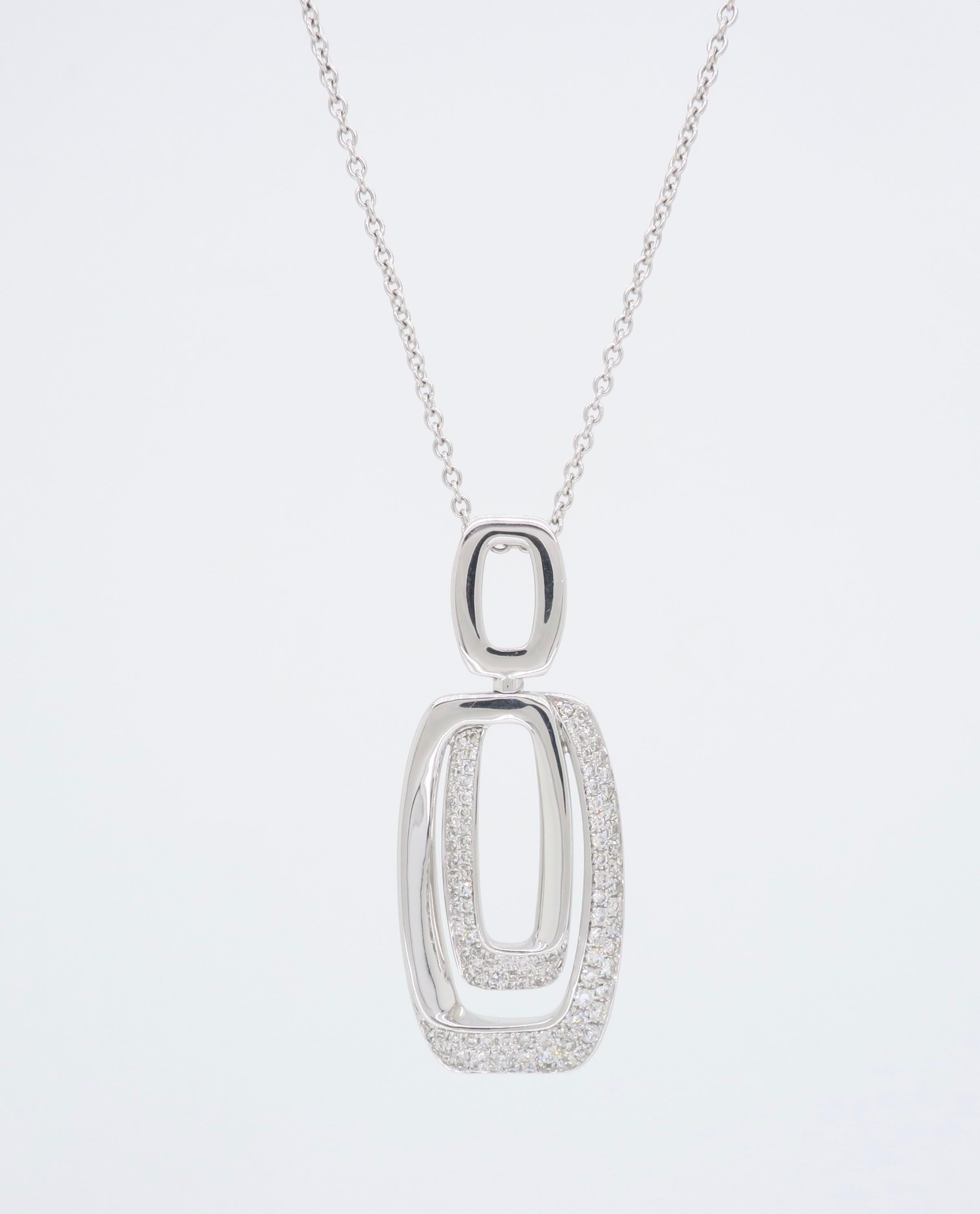 Abstract Diamond Drop Pendant Necklace 2