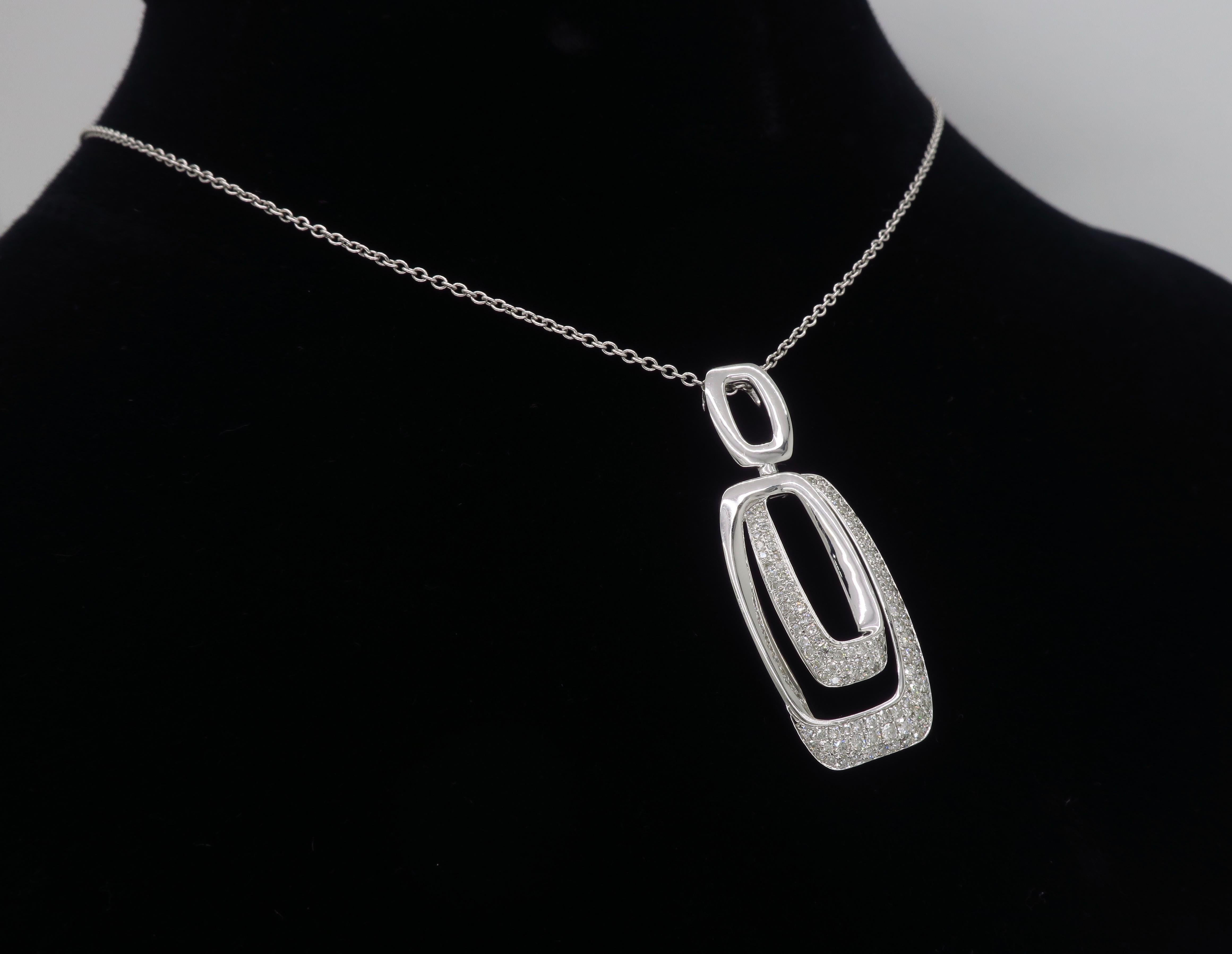 Abstract Diamond Drop Pendant Necklace 3