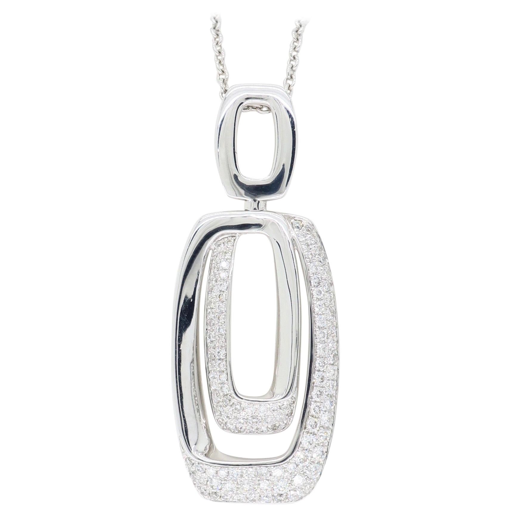 Abstract Diamond Drop Pendant Necklace