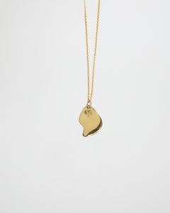 Pendentif disque abstrait en argent plaqué or 18 carats