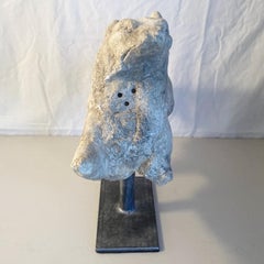 Abstract Distressed Plaster Dog Sculpture