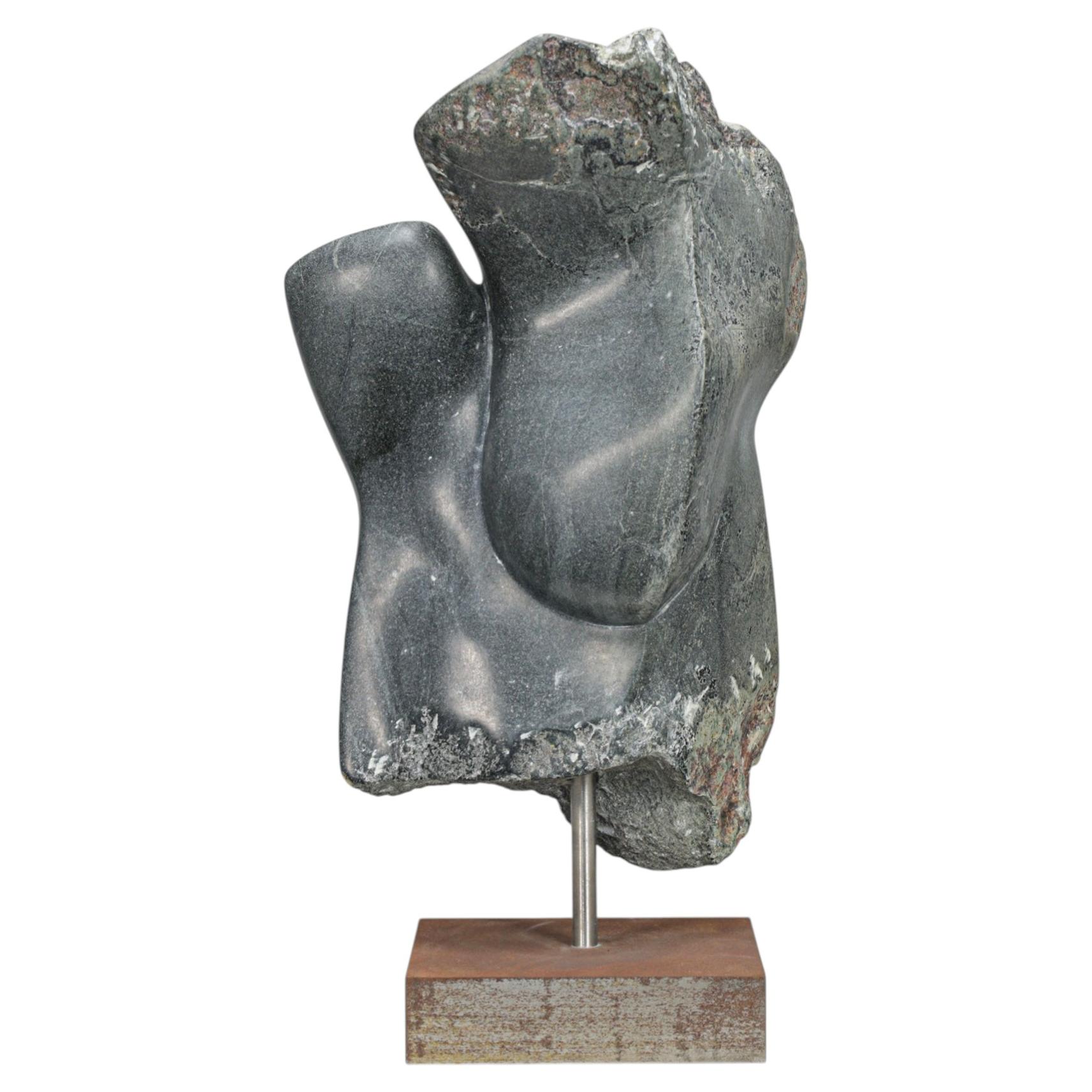 Abstract Dolomite Stone Sculpture by Ineke van Zuuren, Netherlands, 1980s