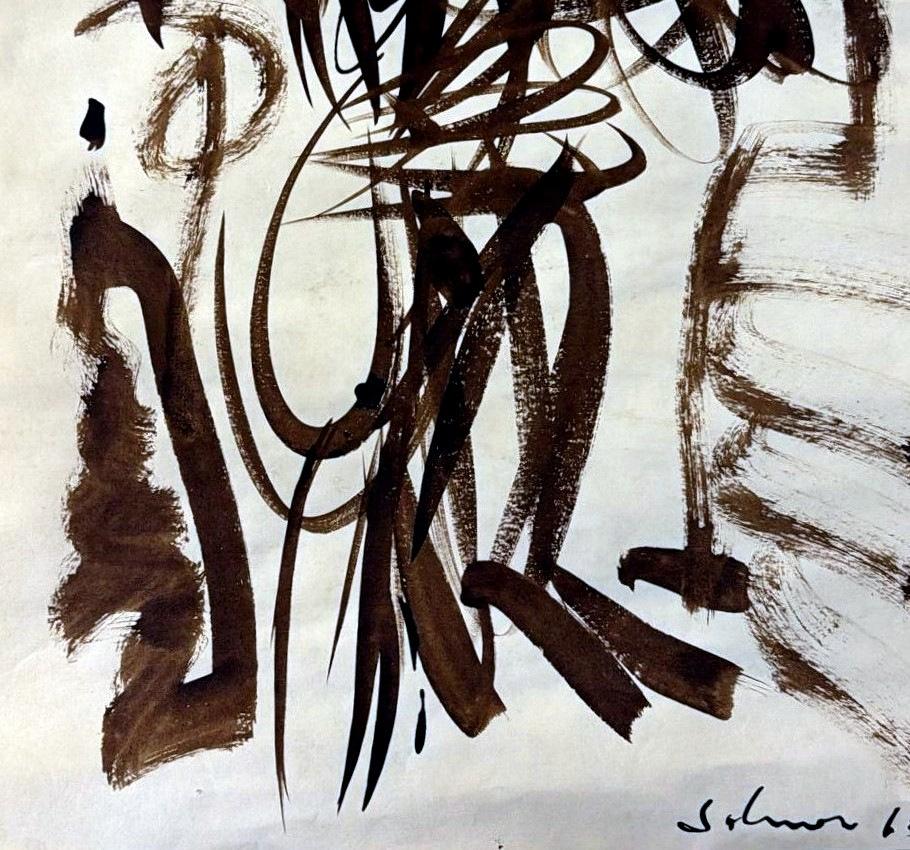 Abstract Drawing On Textured Paper For Sale 5