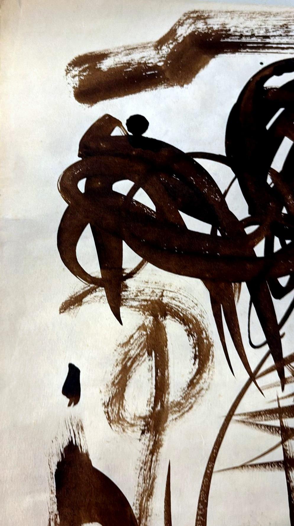 Abstract Drawing On Textured Paper For Sale 6