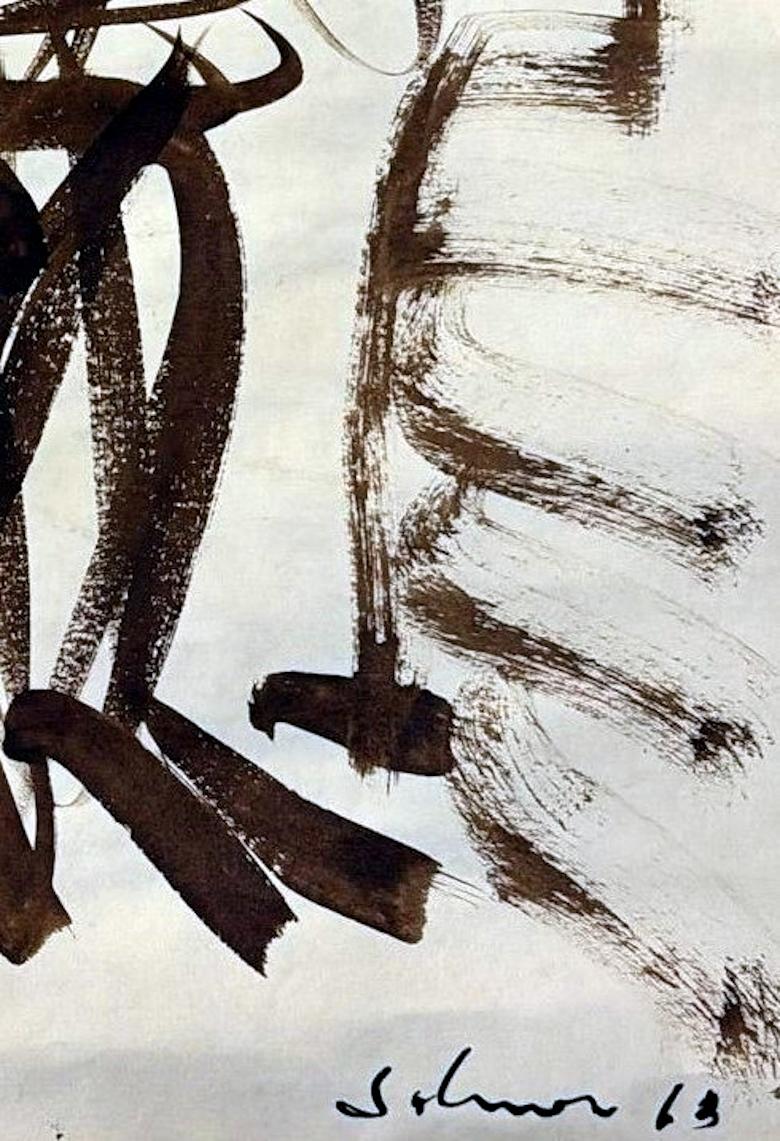 Abstract Drawing On Textured Paper For Sale 8