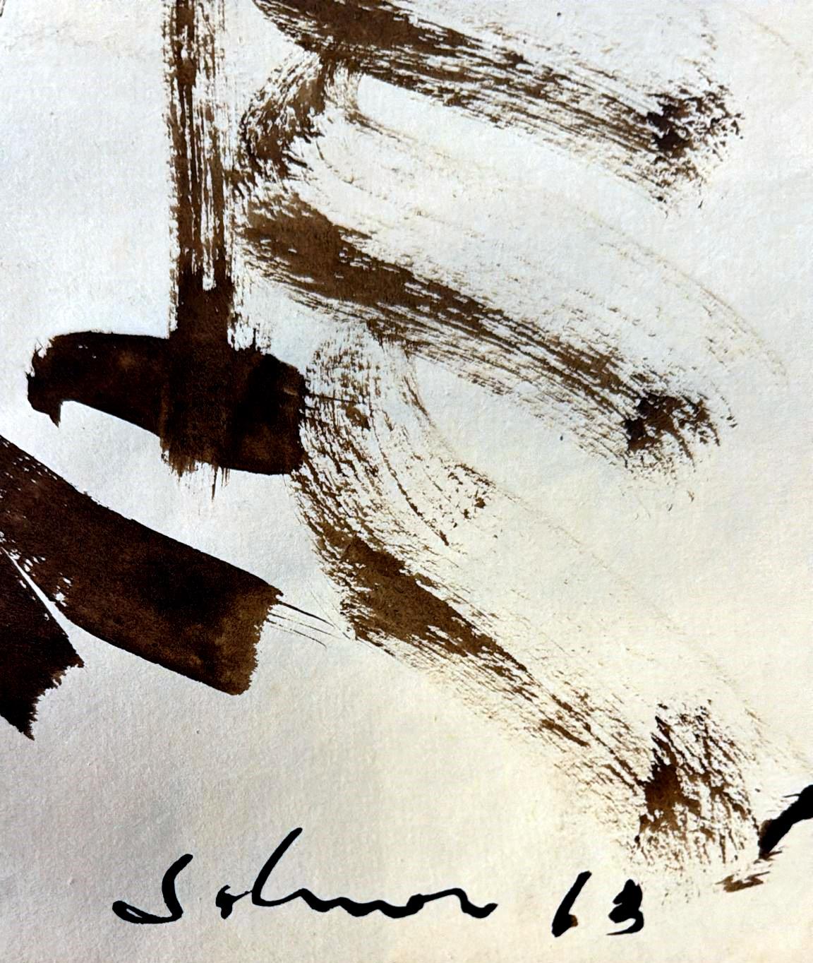 Abstract Drawing On Textured Paper For Sale 9