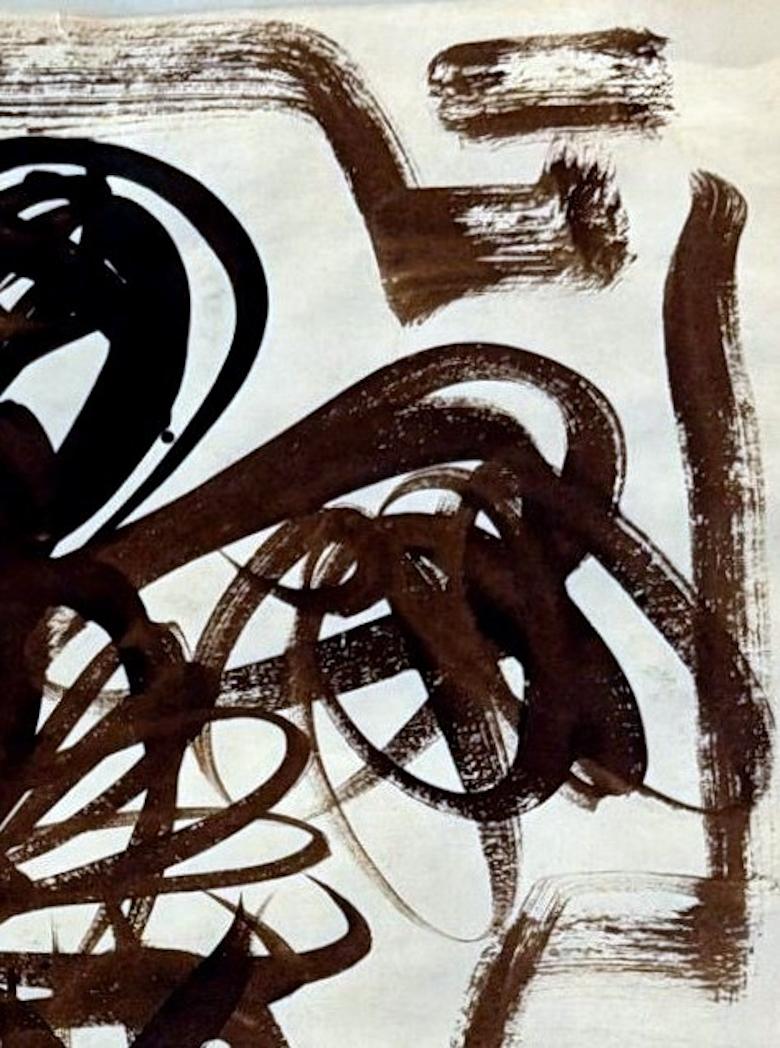 Abstract Drawing On Textured Paper For Sale 2