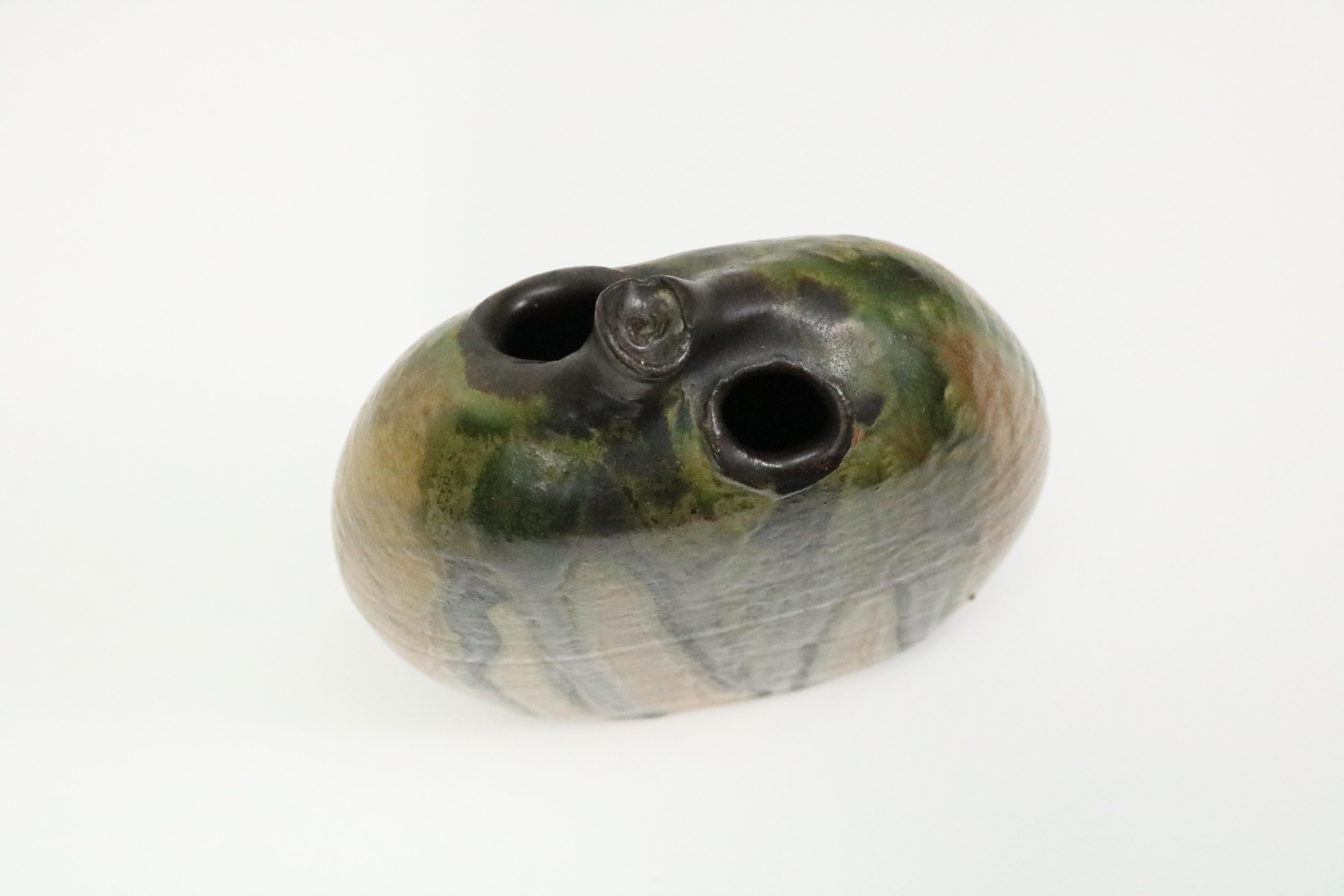 Abstract Drip-Glazed Stoneware Vase by California Studio Potter Andrew Bergloff 6