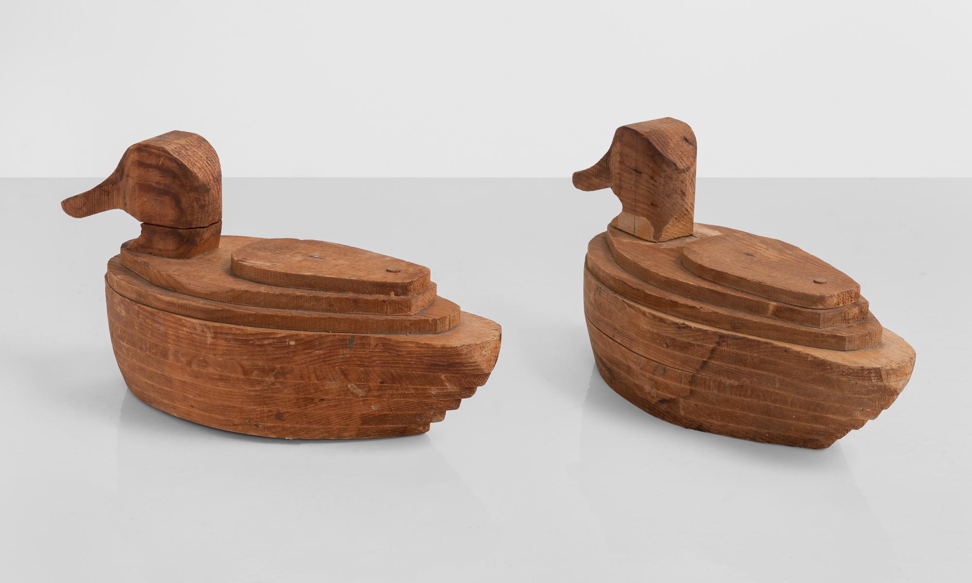Modern Abstract Duck Sculptures, circa 1930
