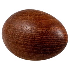 Abstract Egg Sculpture in Teakwood Organic Modernism After Rude Osolnik