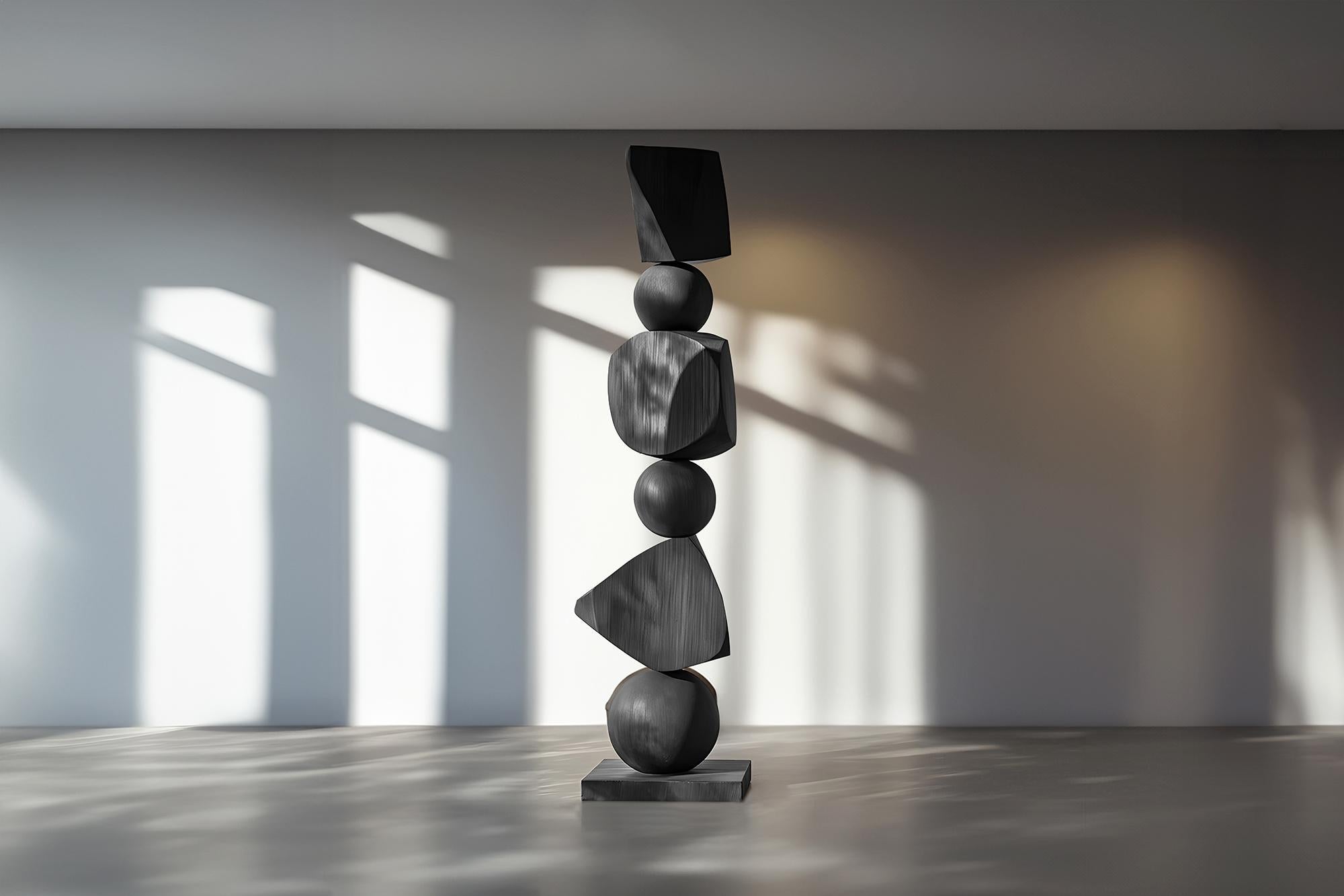 Abstract Elegance, Dark, Sleek Black Solid Wood by Escalona, Still Stand No98
——

Joel Escalona's wooden standing sculptures are objects of raw beauty and serene grace. Each one is a testament to the power of the material, with smooth curves that