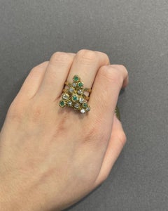 Abstract Emerald and Diamond Ring