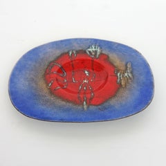 Abstract Enamel on Copper Bowl, Italy, 1950s