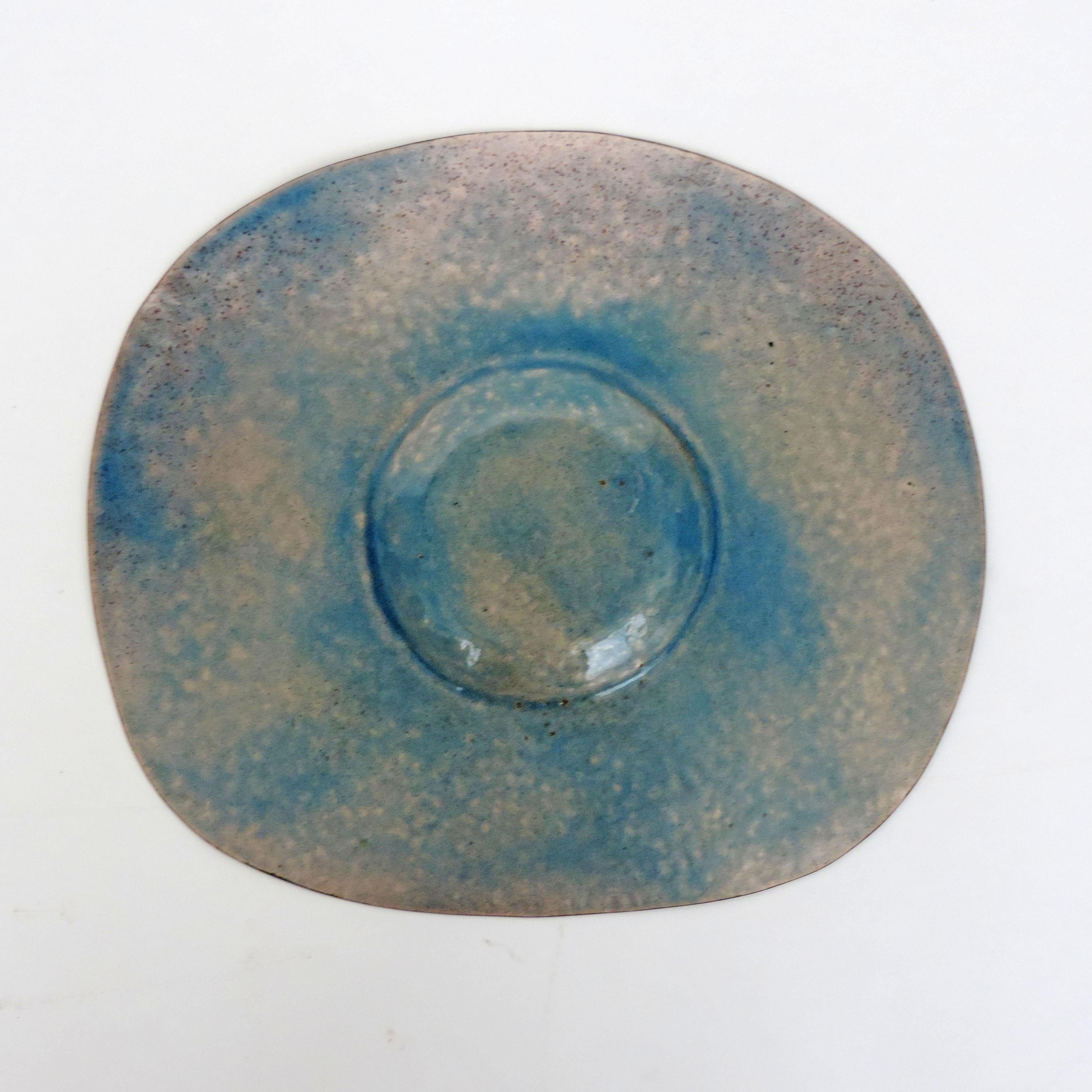 Italian Abstract Enamel on Copper Bowl, Italy, 1950s For Sale