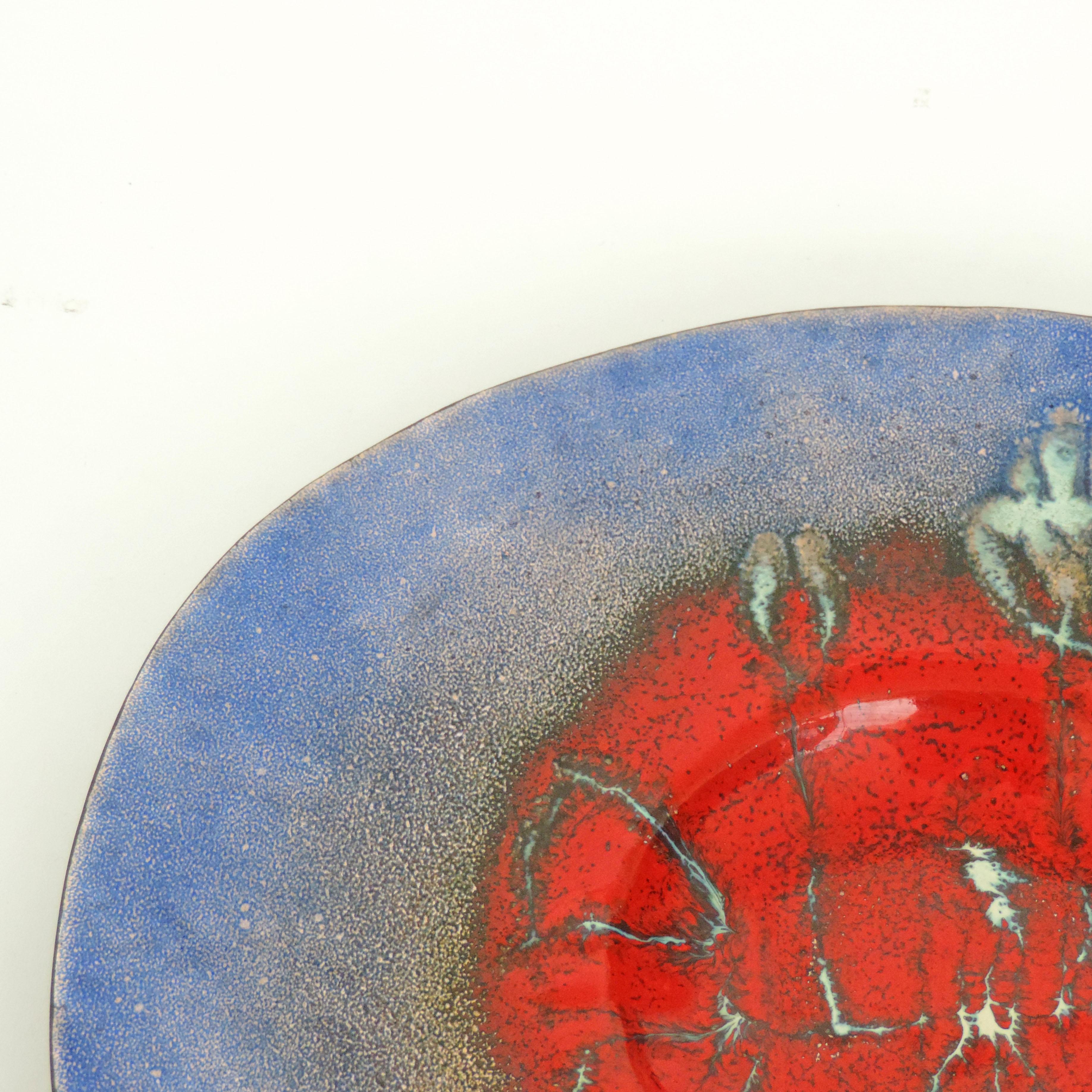Mid-20th Century Abstract Enamel on Copper Bowl, Italy, 1950s For Sale