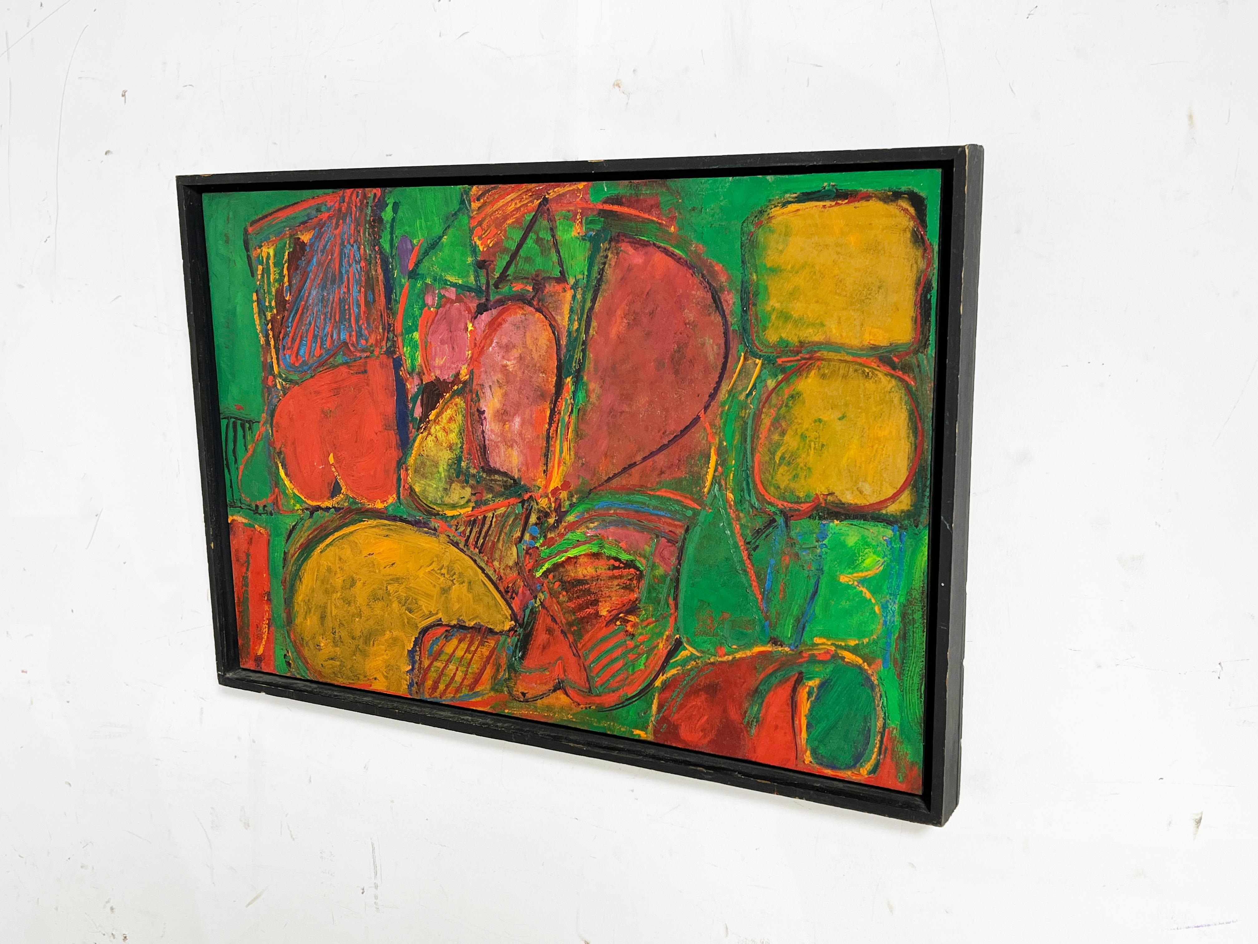 Abstract modernist painting by Engish artist Peter Daglish titled 