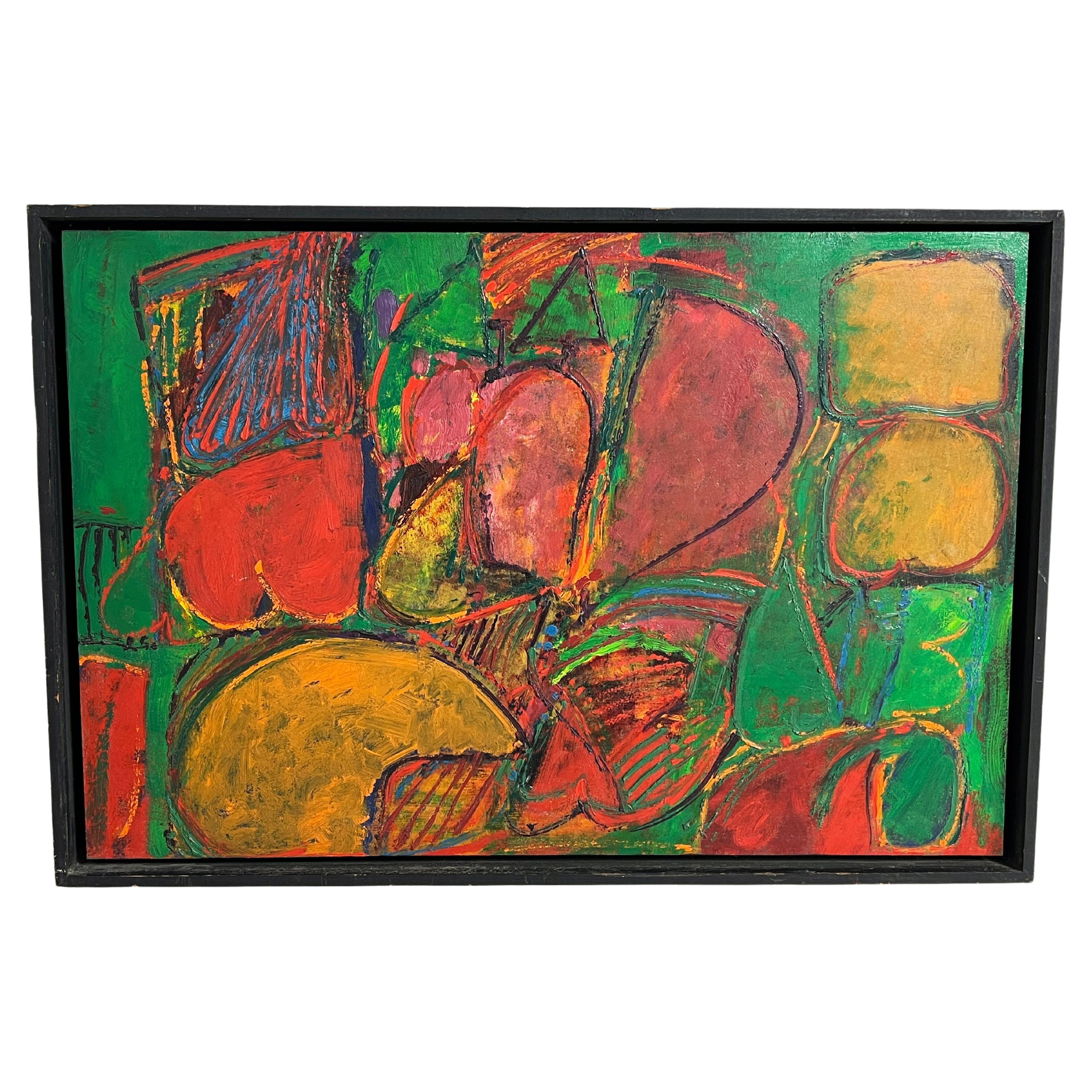 Abstract English Modernist Painting by Peter Daglish Titled "Exit", Dated 1962 For Sale