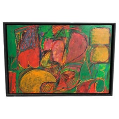 Abstract English Modernist Painting by Peter Daglish Titled "Exit", Dated 1962