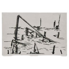 Grabado abstracto de artista desconocido, Holanda, hacia 1980