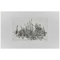 Vintage Abstract Etching, Holland, circa 1980