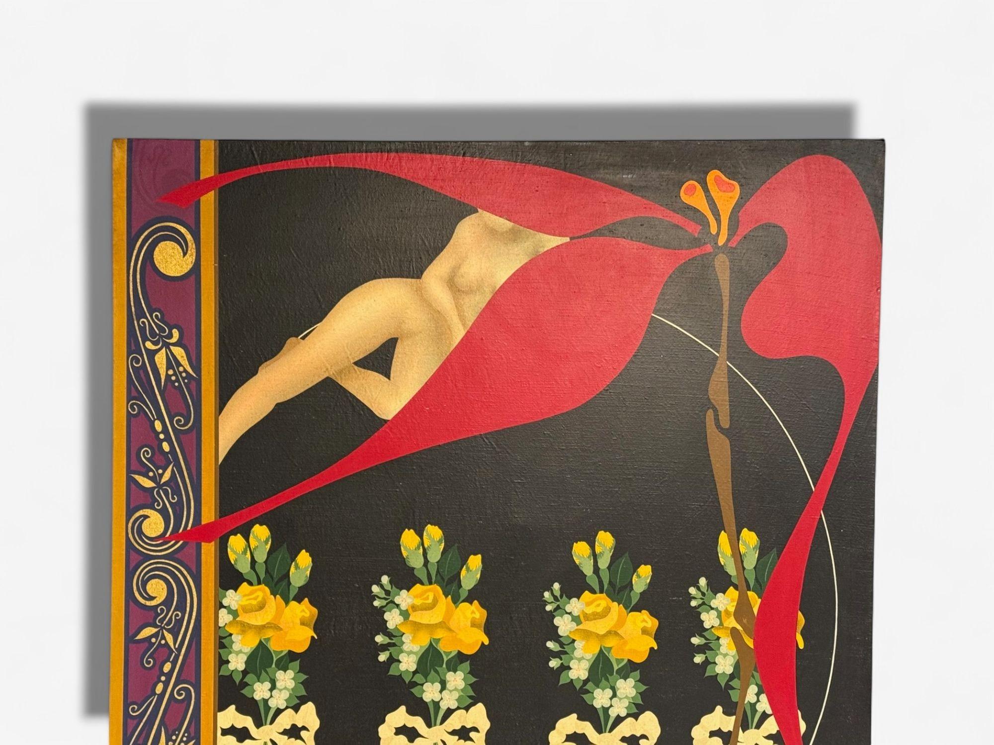 Modern Abstract Expressionism, Contemporary, Large Black Painting, Nude Motif, 20th C. For Sale