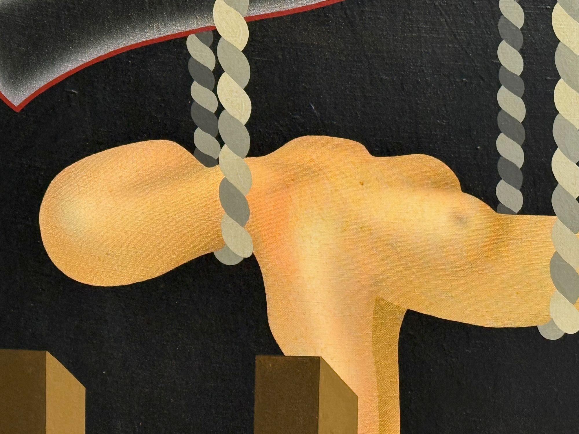Abstract Expressionism, Contemporary, Large Black Painting, Nude Motif, 20th C. In Good Condition For Sale In Manhasset, NY