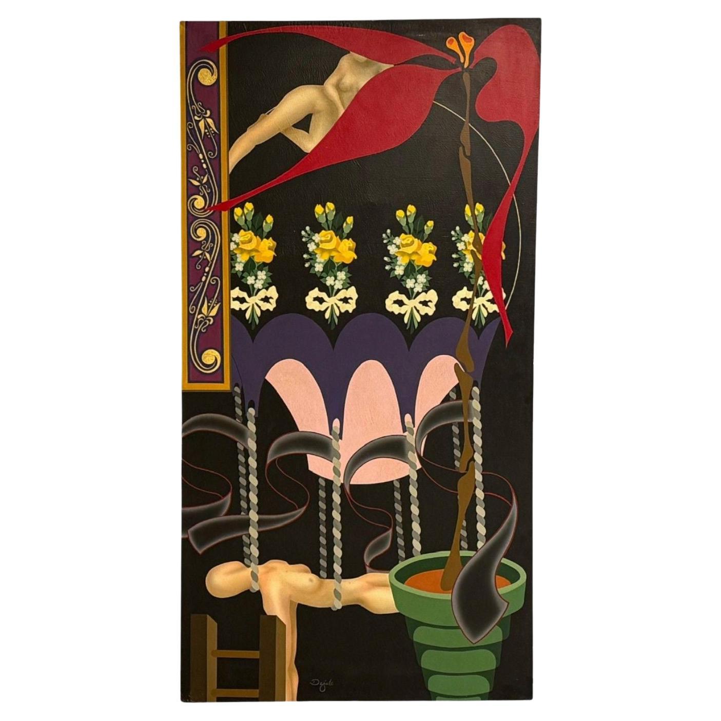 Abstract Expressionism, Contemporary, Large Black Painting, Nude Motif, 20th C. For Sale