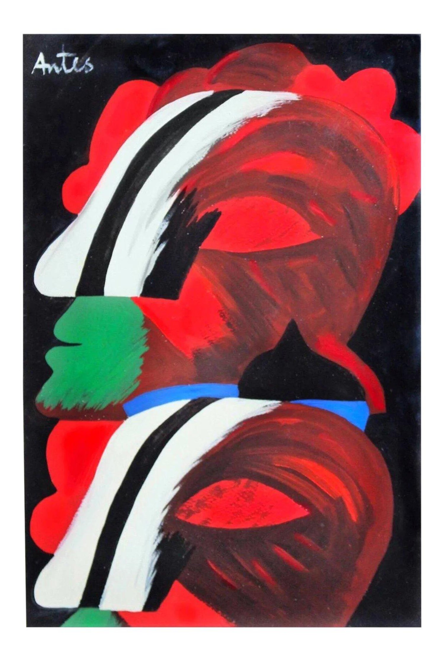 Abstract Expressionist Art Informel Ohne Titel After Horst Antes