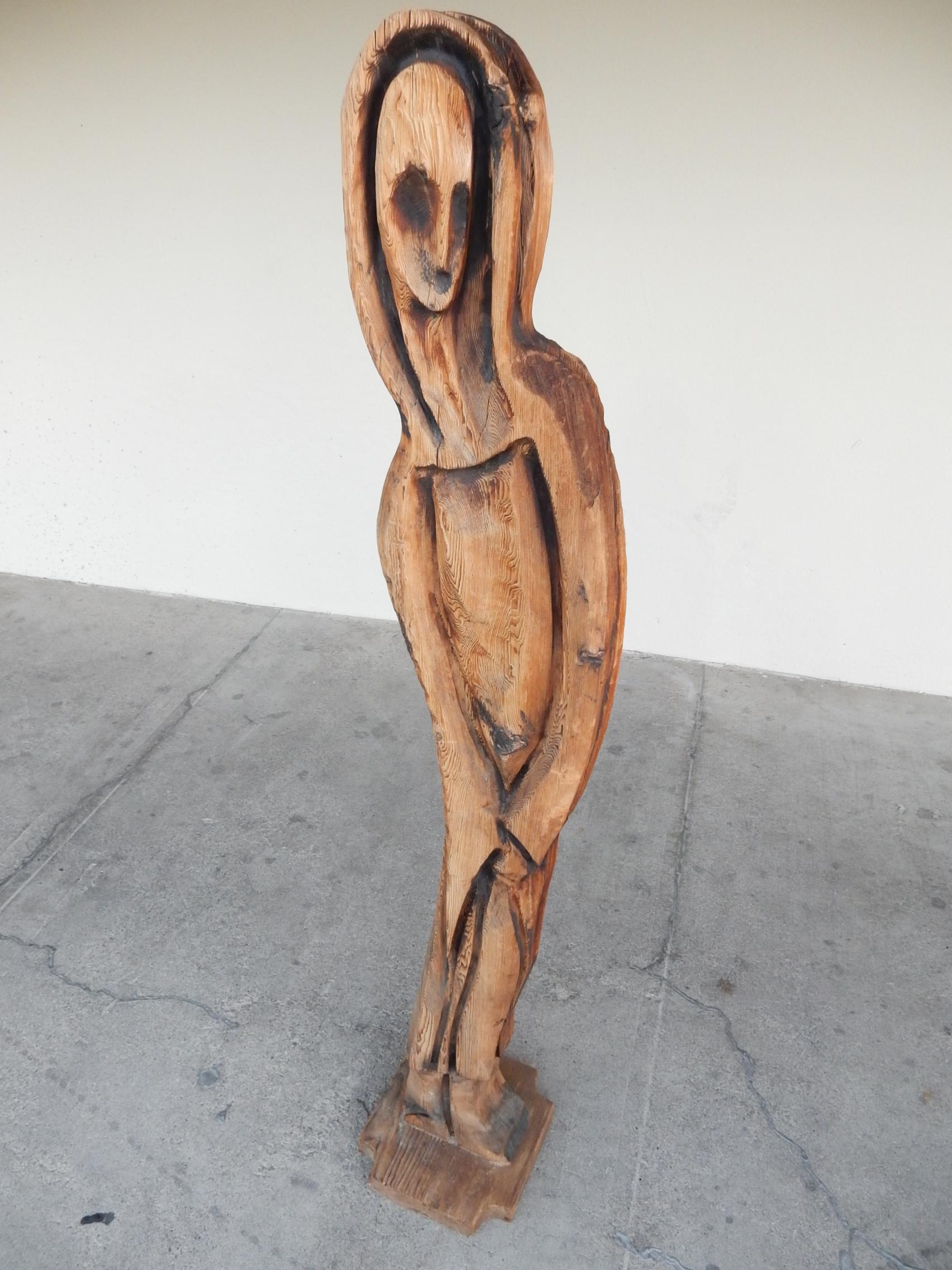 wooden floor sculpture