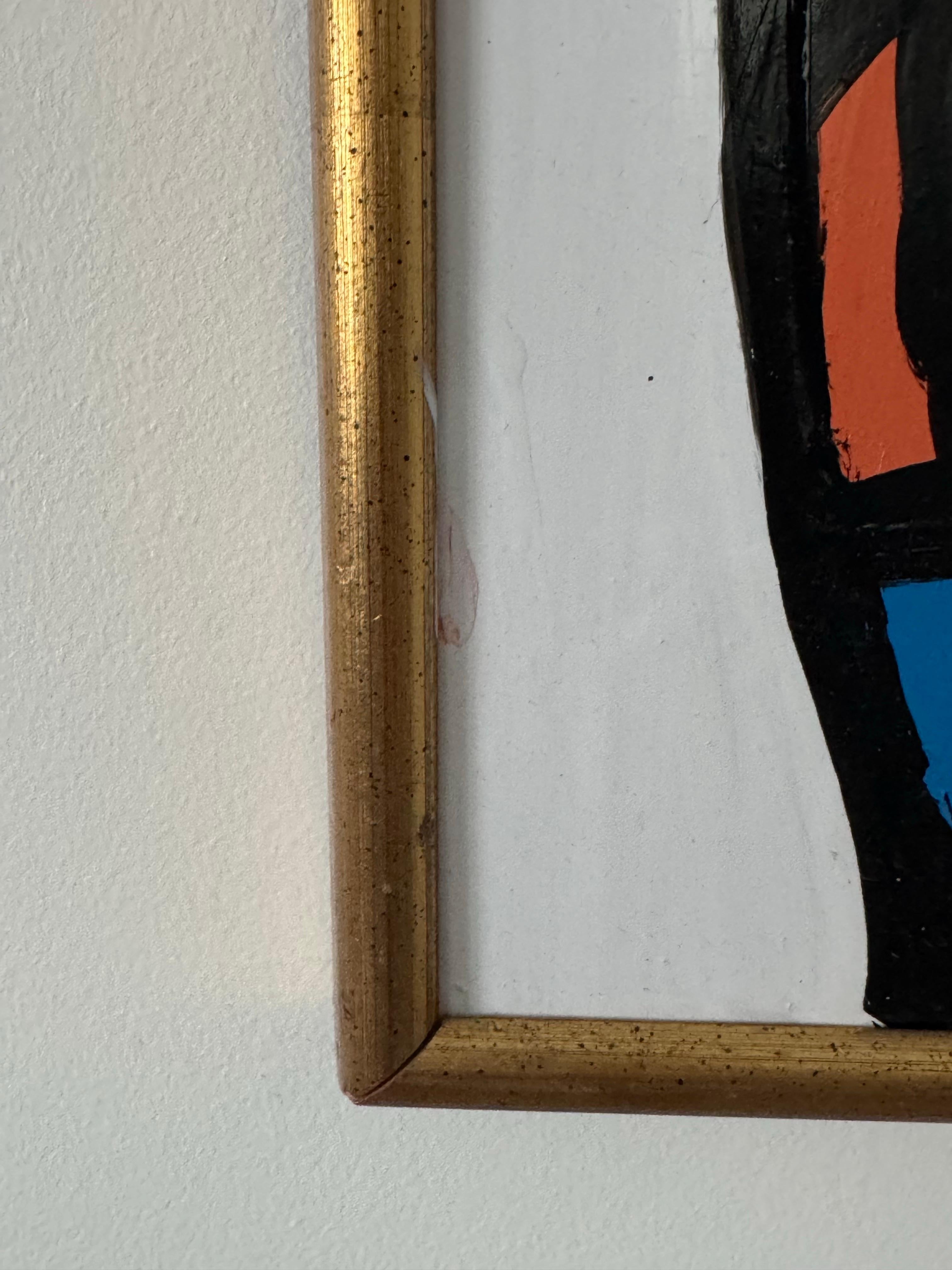 Abstraktes expressionistisches Frauenporträt in kräftigen Farben, signiert Polgini (Handbemalt) im Angebot