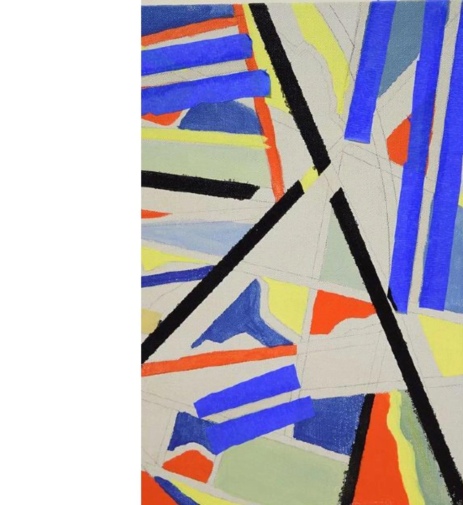 Óleo sobre lienzo posmoderno expresionista abstracto de bordes duros por Salvatore Grippi Expresionista en venta