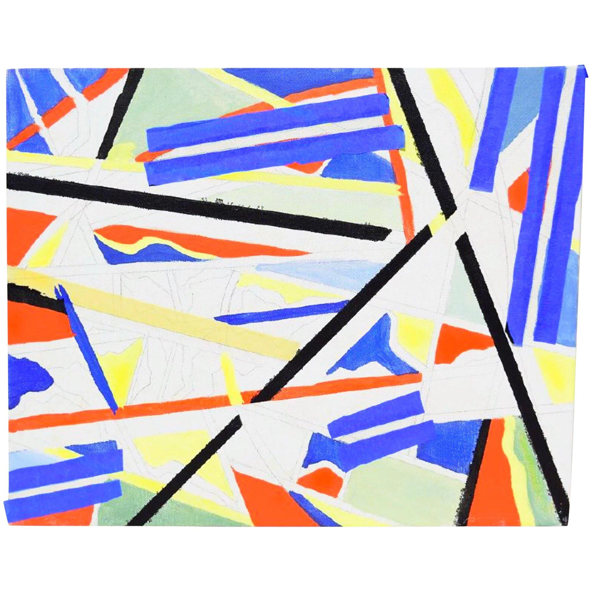 Óleo sobre lienzo posmoderno expresionista abstracto de bordes duros por Salvatore Grippi en venta