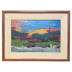 Abstract Expressionist Landscape by Leon Saulter, 1958