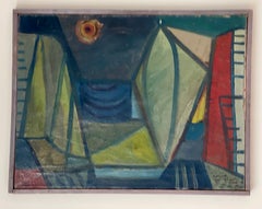 Abstract Expressionist Landscape "On the Beach" by Jack Hammack, 1947 New York
