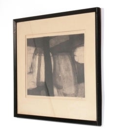 Abstract Expressionist Lithograph by Martha Zelt