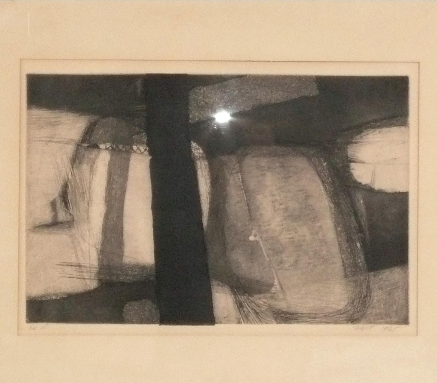Mid-Century Modern Abstract Expressionist Lithograph by Martha Zelt For Sale