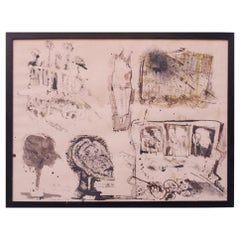 Used Abstract Expressionist Mixed Media by Burt Hasen, 1961