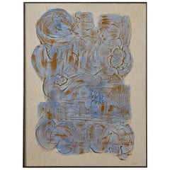 Abstract Expressionist Mixed-Media Painting, Signed Andre