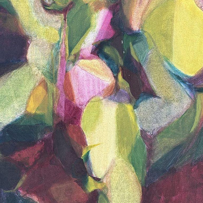 Abstrakter Expressionist Mehrfarbige Figuren Öl auf Leinwand Signiert Mars im Zustand „Gut“ im Angebot in Van Nuys, CA