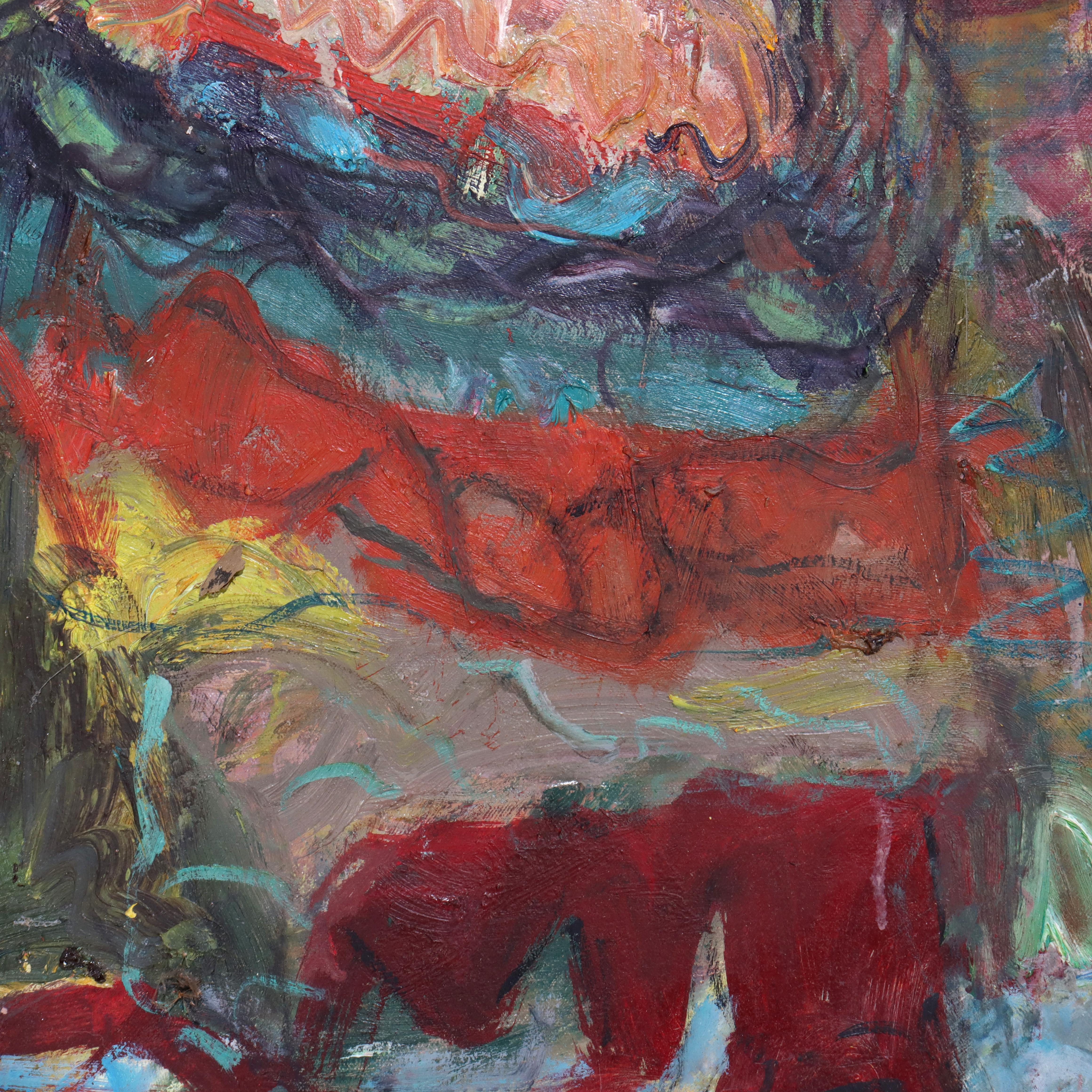 Abstrakter Expressionist Öl auf Leinwand Gemälde 