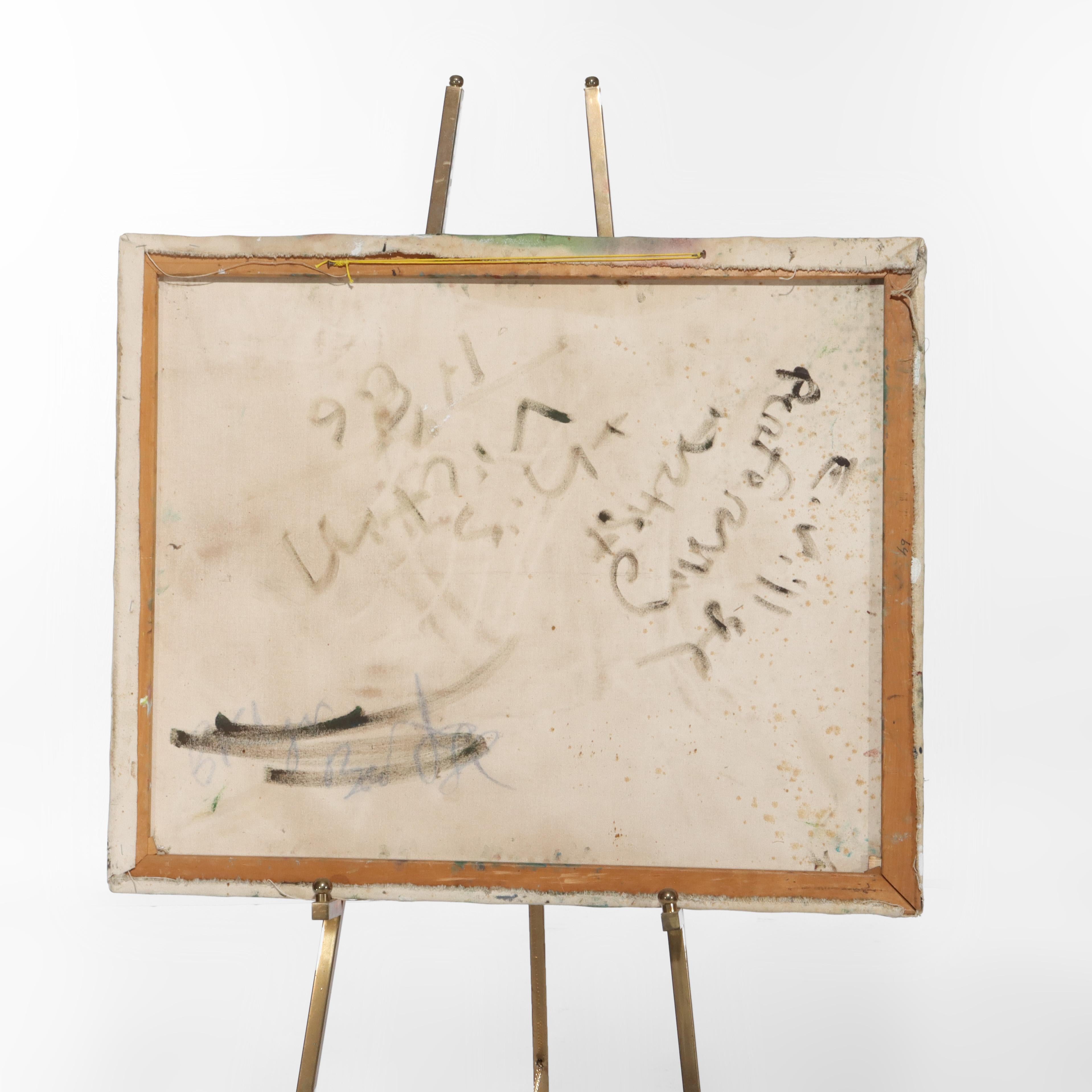 Abstrakter Expressionist Öl auf Leinwand Gemälde 