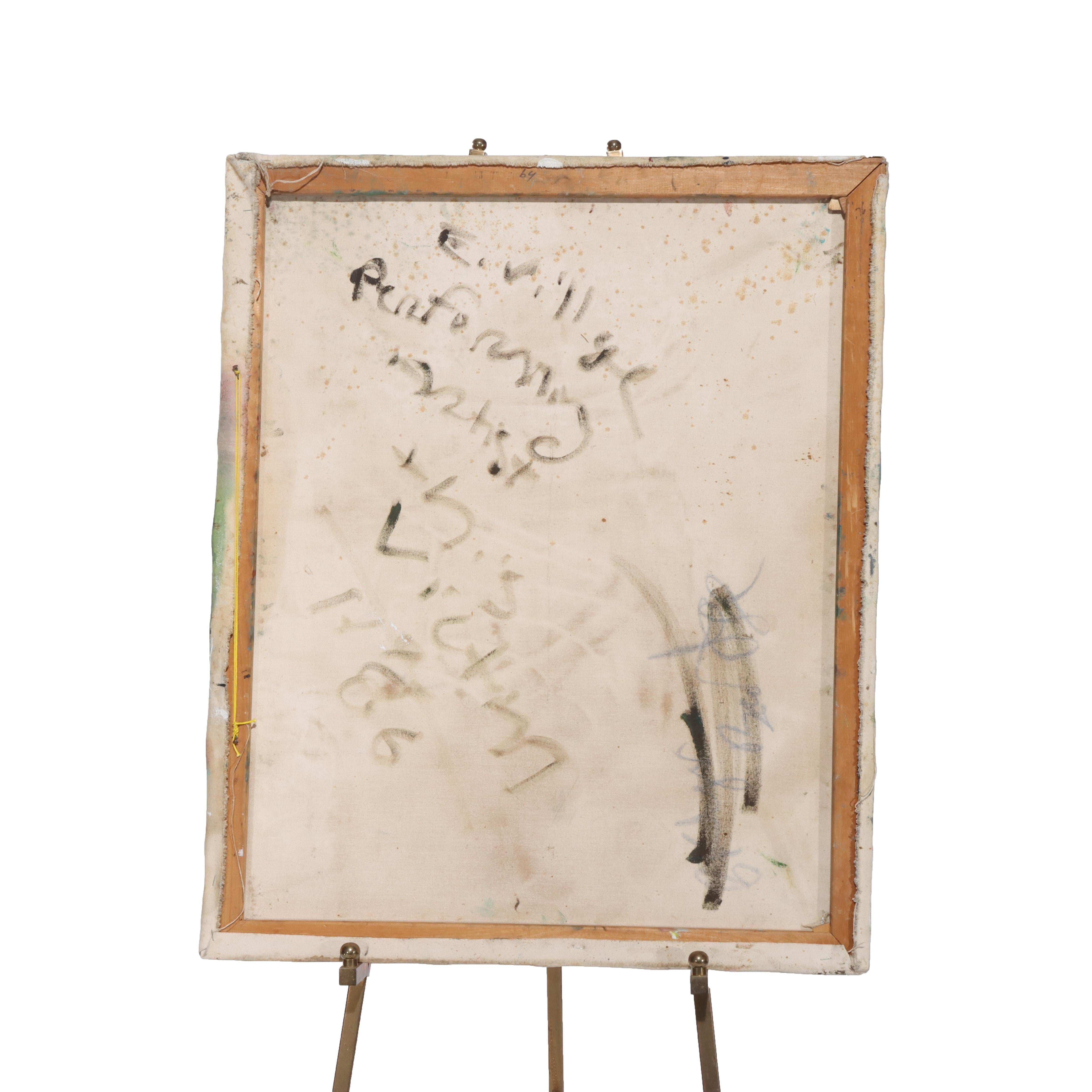 Abstrakter Expressionist Öl auf Leinwand Gemälde 