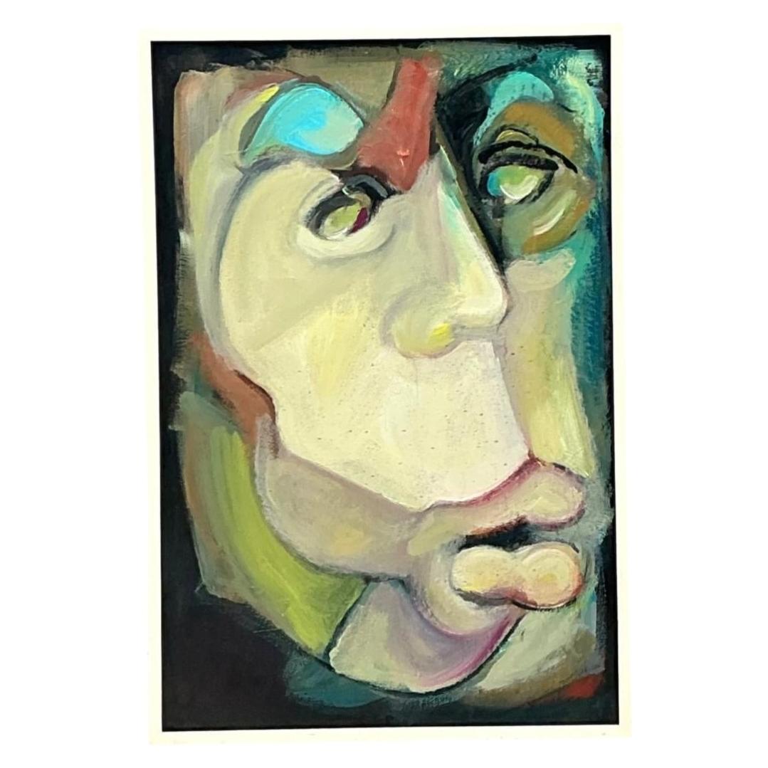 Peinture à l'huile sur toile, de style expressionniste abstrait en vente