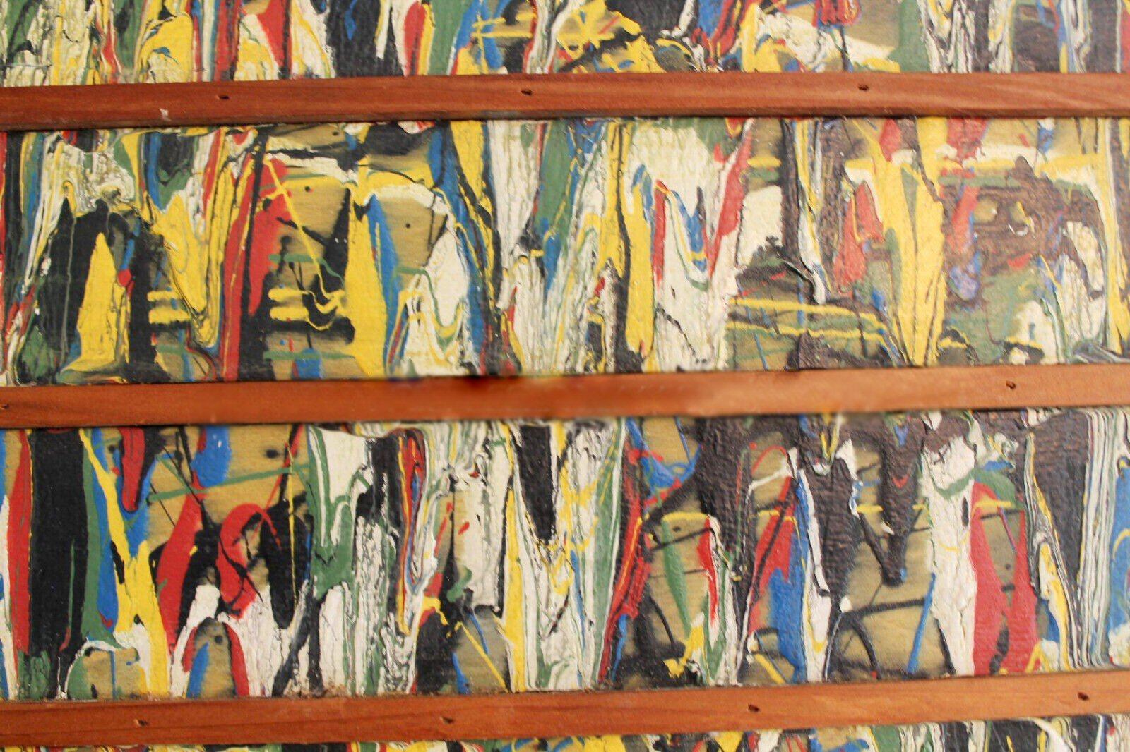 Américain Rare peinture à l'huile abstraite du milieu du siècle dernier d'après Jackson Pollock, années 60 en vente