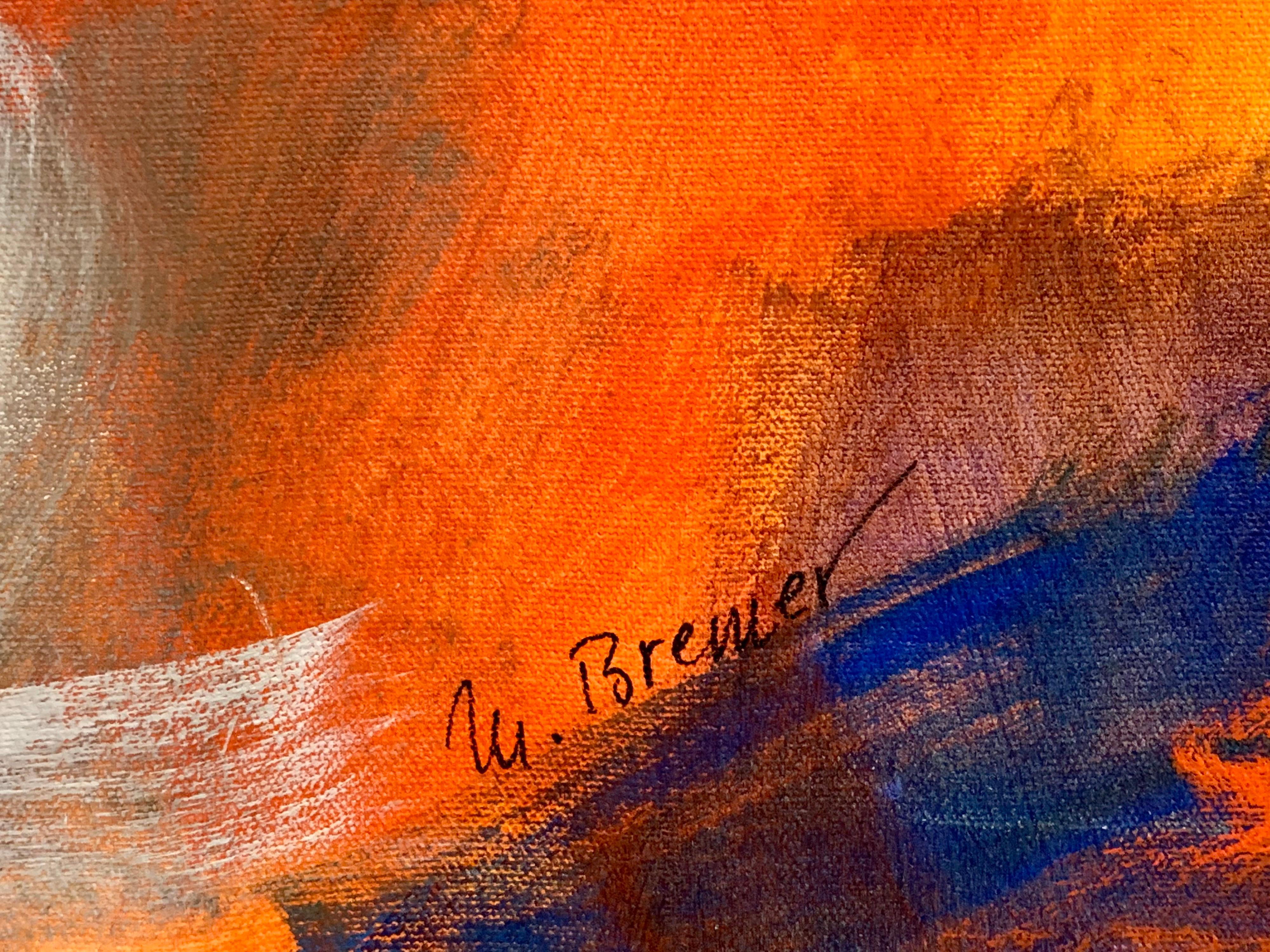 Canvas Abstract Expressionist Painting by Marlene Bremer