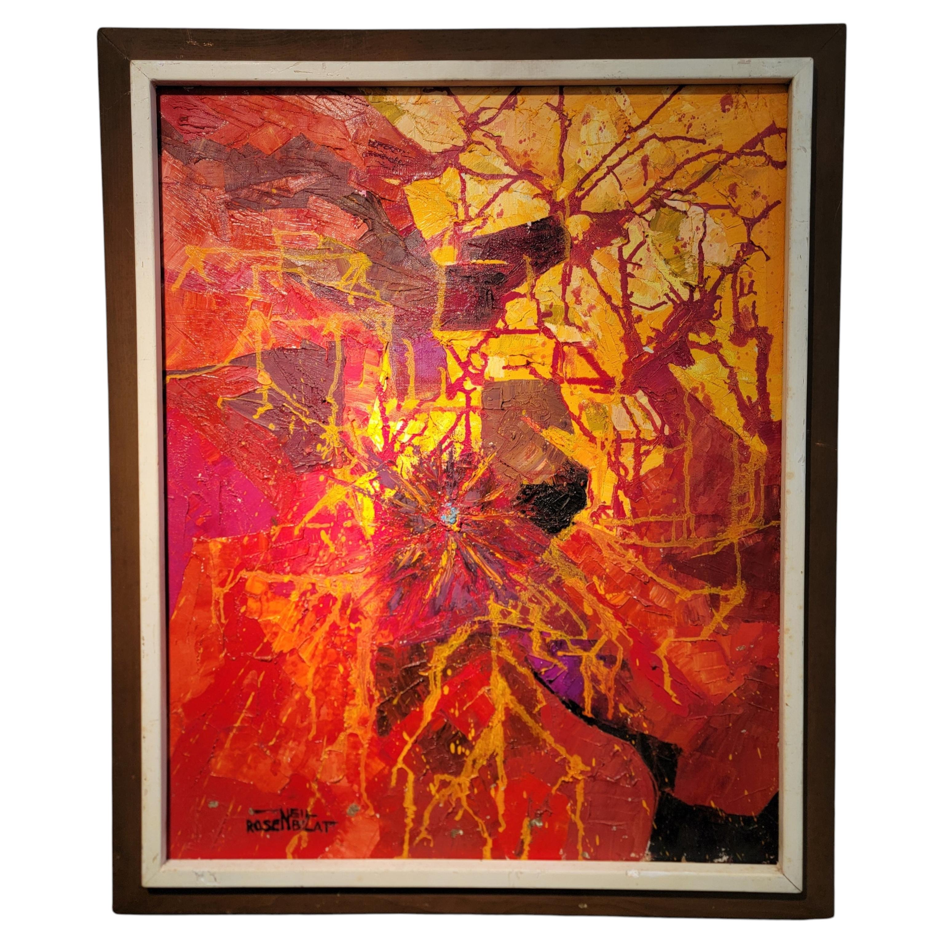 Abstract Expressionist Painting by Neil Rosenblatt Circa. 1960's