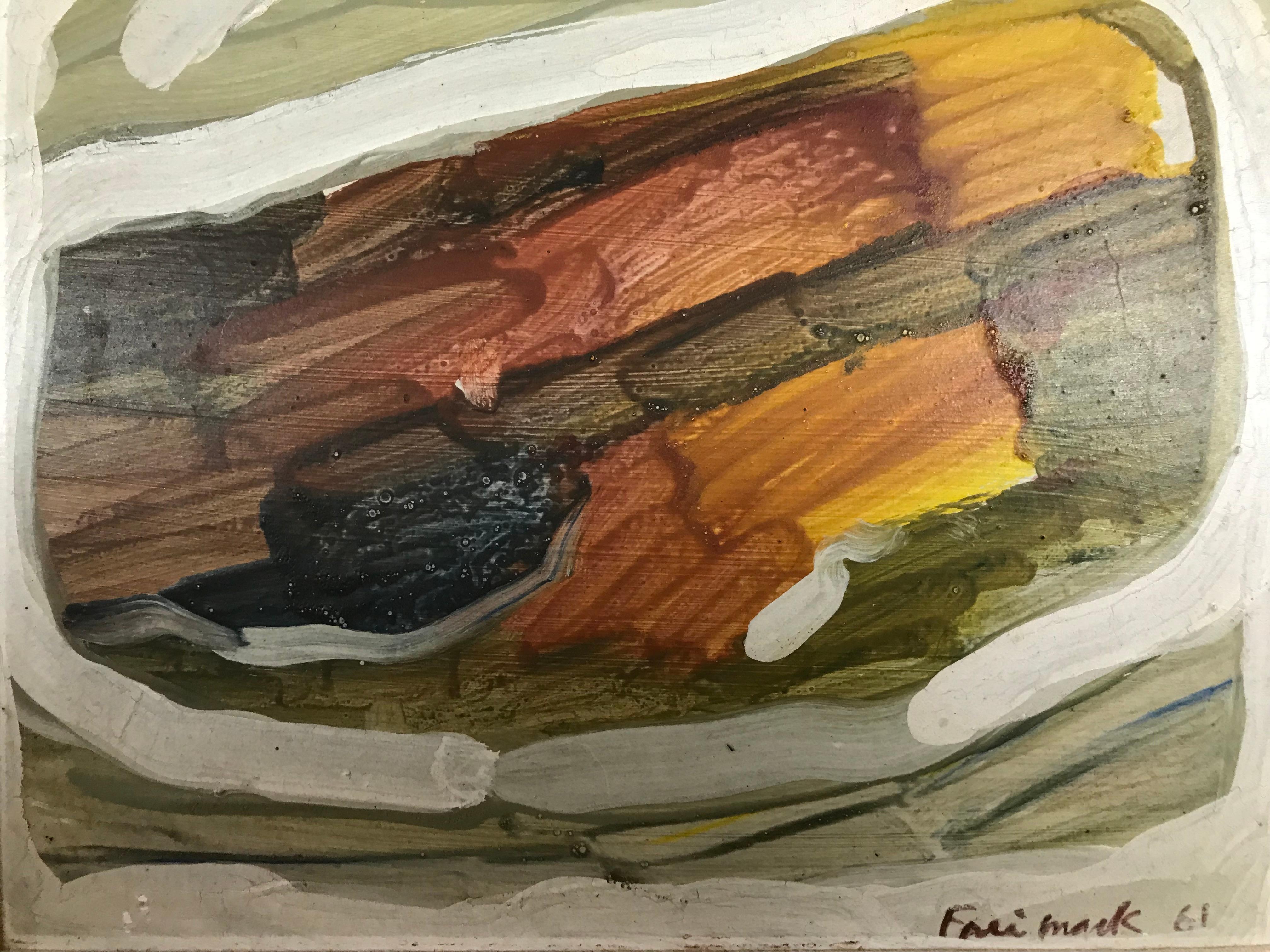 Abstract Expressionist Painting by Robert Freimark 'Arial Landscape', 1961 In Good Condition For Sale In Framingham, MA