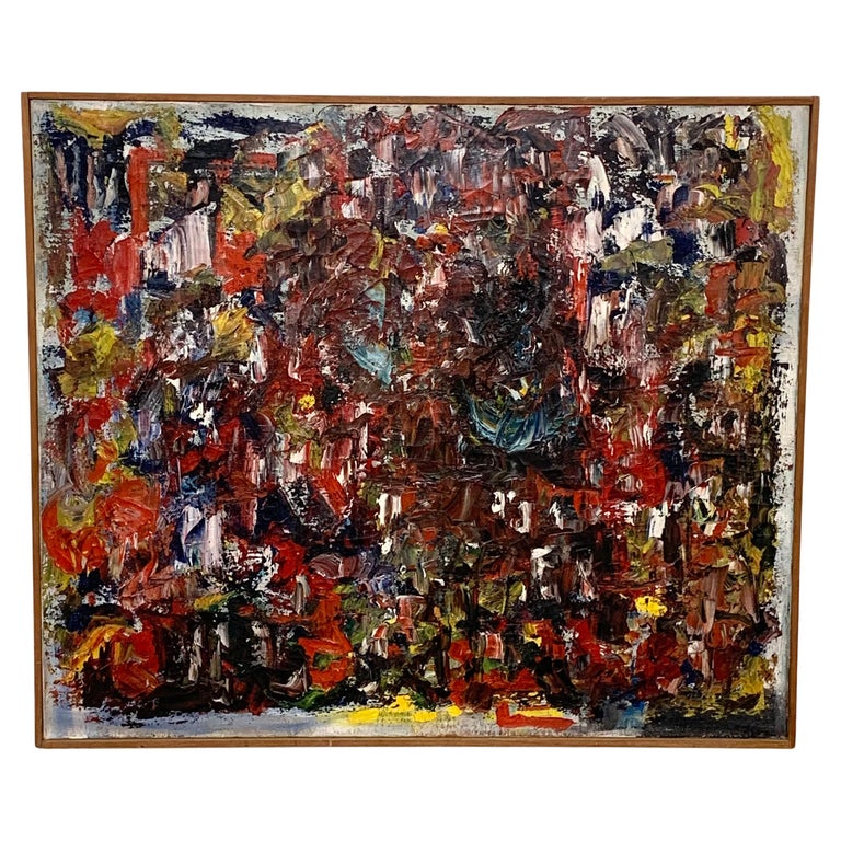 Abstract Expressionist Painting, Circa 1950s For Sale